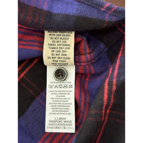 LL Bean Womens Small Scotch Plaid Flannel Tunic Shirt Relaxed Fit New‎ 273137 - Picture 9 of 9